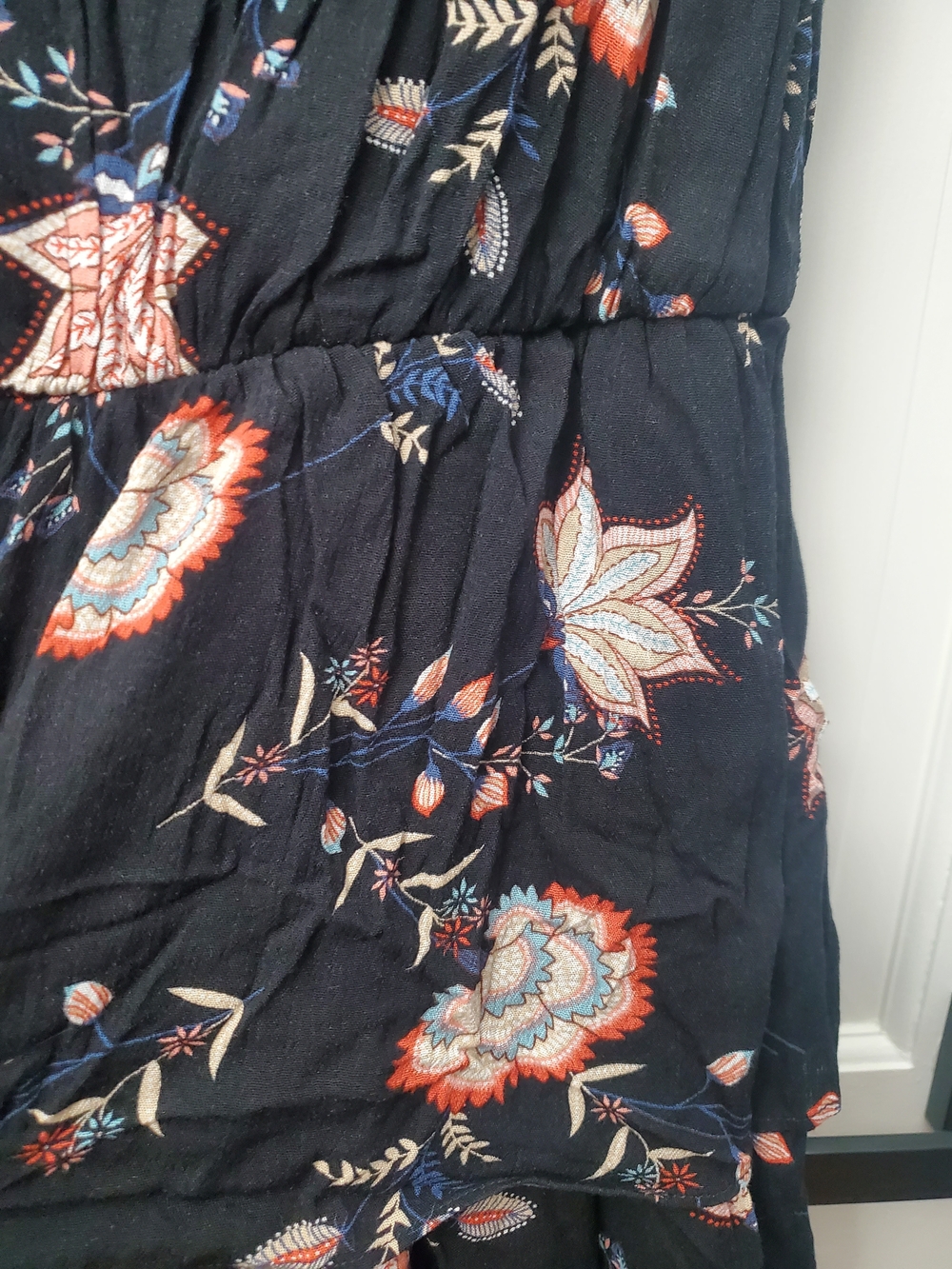 Sleeveless Black Floral Tiered Maxi Dress. NWOT . sizes S & M - Picture 5 of 5